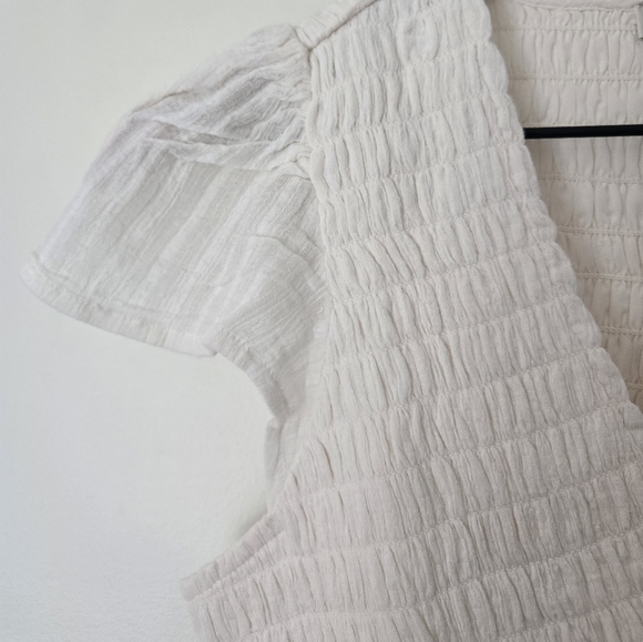 NWT American Eagle Smocked V Neck Babydoll Peplum Blouse Top Small - Picture 4 of 7